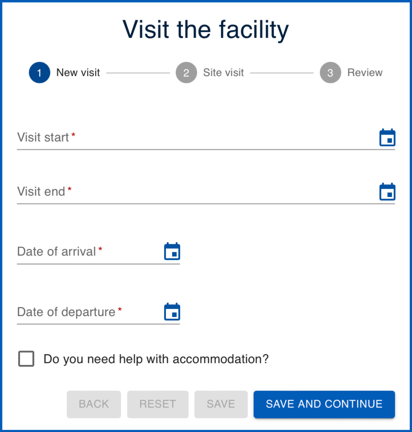 Visit Registration templates